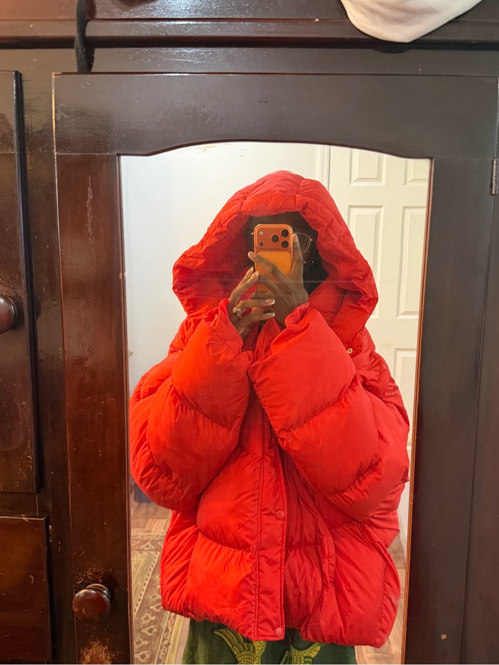 PrettyLittleThing Red Quilted Puffer Jacket with Hood